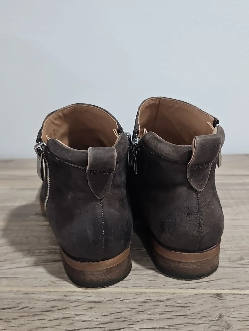 Franco Sarto Leather Brown Suede Ankle Boots Size 6 M